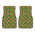 Green Pumpkin Pattern Print Front Car Floor Mats