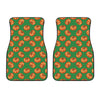 Green Pumpkin Pattern Print Front Car Floor Mats