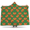 Green Pumpkin Pattern Print Hooded Blanket