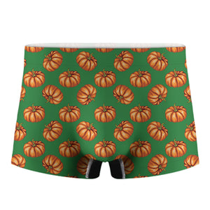 Green Pumpkin Pattern Print Men's Boxer Briefs