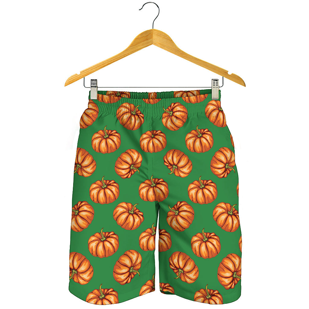 Green Pumpkin Pattern Print Men's Shorts