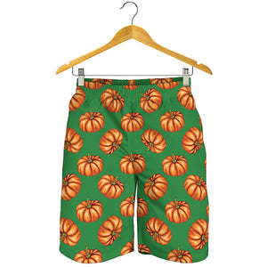 Green Pumpkin Pattern Print Men's Shorts