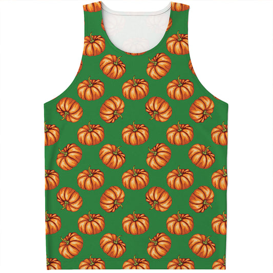 Green Pumpkin Pattern Print Men's Tank Top