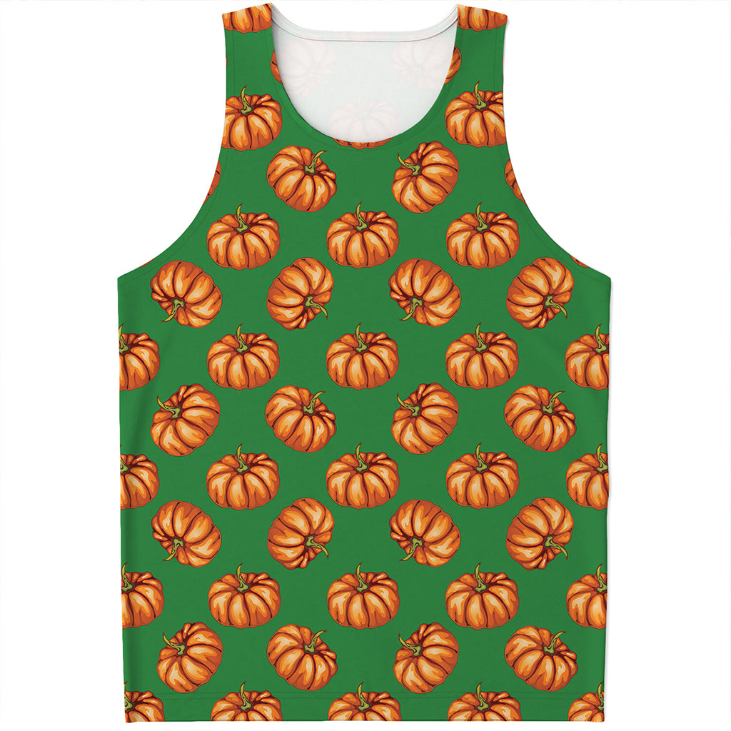 Green Pumpkin Pattern Print Men's Tank Top