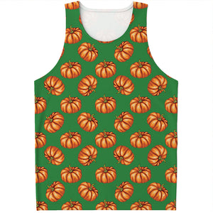 Green Pumpkin Pattern Print Men's Tank Top