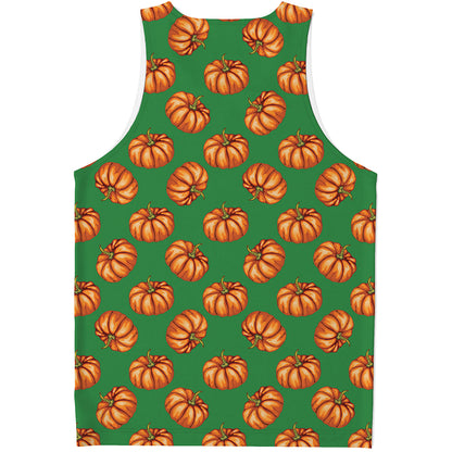 Green Pumpkin Pattern Print Men's Tank Top