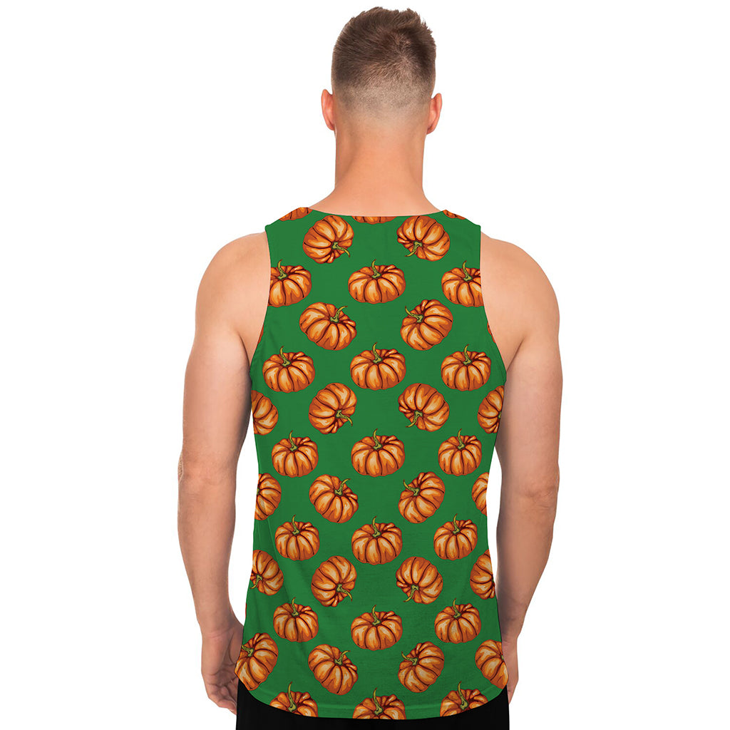 Green Pumpkin Pattern Print Men's Tank Top