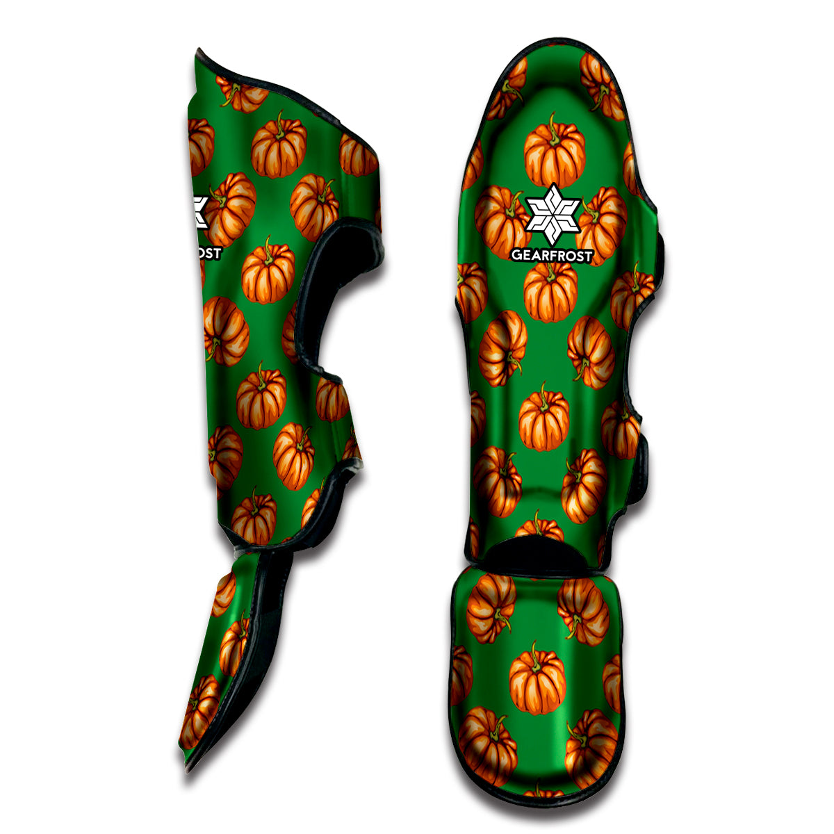 Green Pumpkin Pattern Print Muay Thai Shin Guard