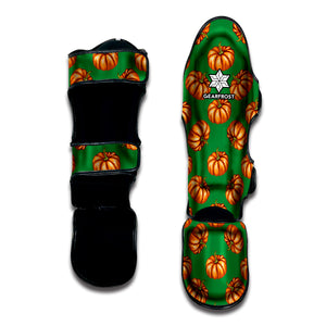 Green Pumpkin Pattern Print Muay Thai Shin Guard