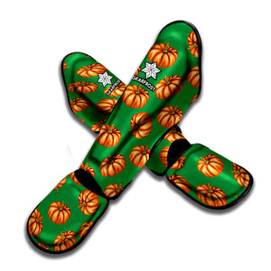 Green Pumpkin Pattern Print Muay Thai Shin Guard