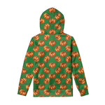 Green Pumpkin Pattern Print Pullover Hoodie