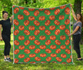 Green Pumpkin Pattern Print Quilt