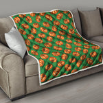 Green Pumpkin Pattern Print Quilt