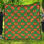 Green Pumpkin Pattern Print Quilt