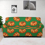 Green Pumpkin Pattern Print Sofa Cover
