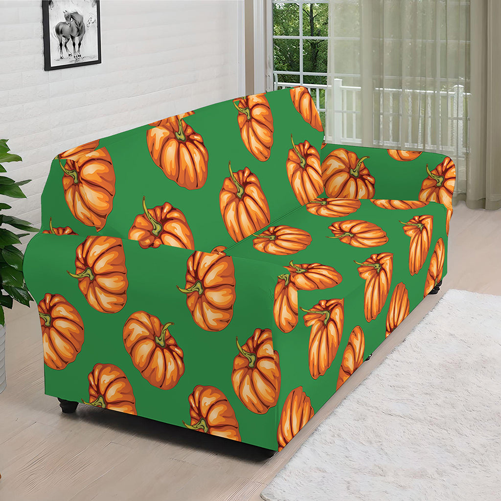 Green Pumpkin Pattern Print Sofa Cover