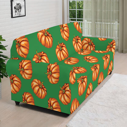 Green Pumpkin Pattern Print Sofa Cover