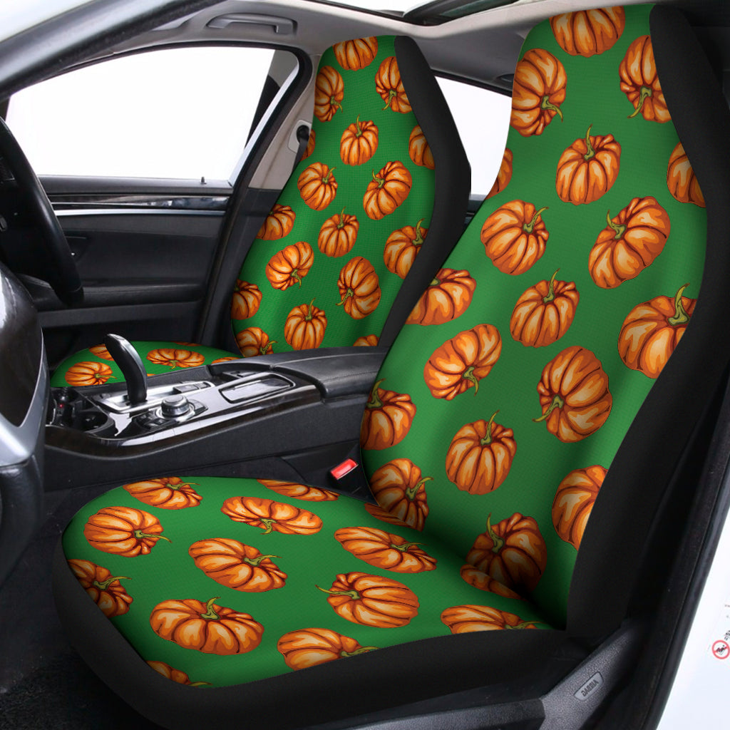 Green Pumpkin Pattern Print Universal Fit Car Seat Covers