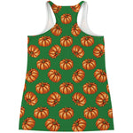 Green Pumpkin Pattern Print Women's Racerback Tank Top