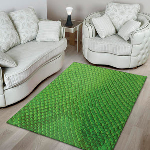 Green Python Snakeskin Print Area Rug