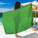 Green Python Snakeskin Print Beach Sarong Wrap