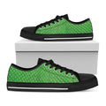 Green Python Snakeskin Print Black Low Top Sneakers