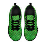 Green Python Snakeskin Print Black Sneakers