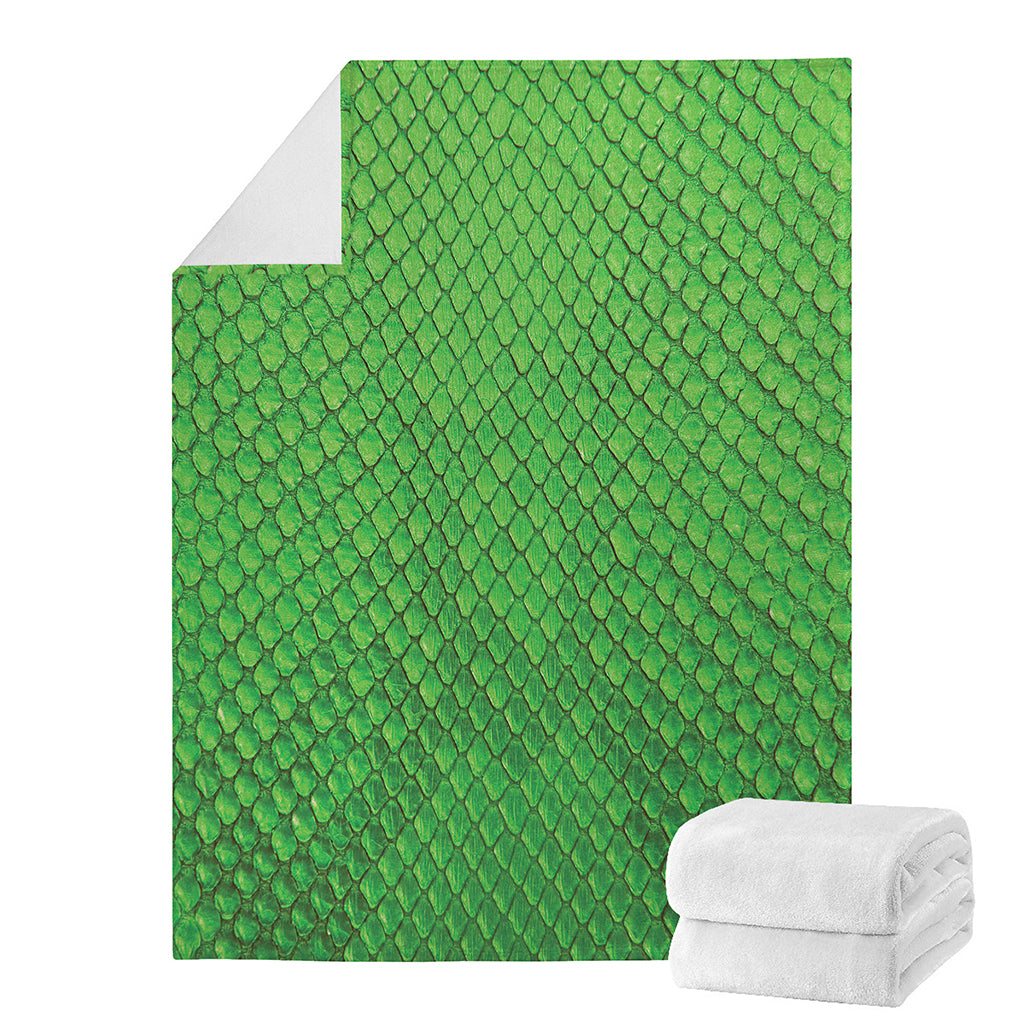 Green Python Snakeskin Print Blanket