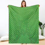 Green Python Snakeskin Print Blanket