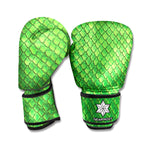 Green Python Snakeskin Print Boxing Gloves