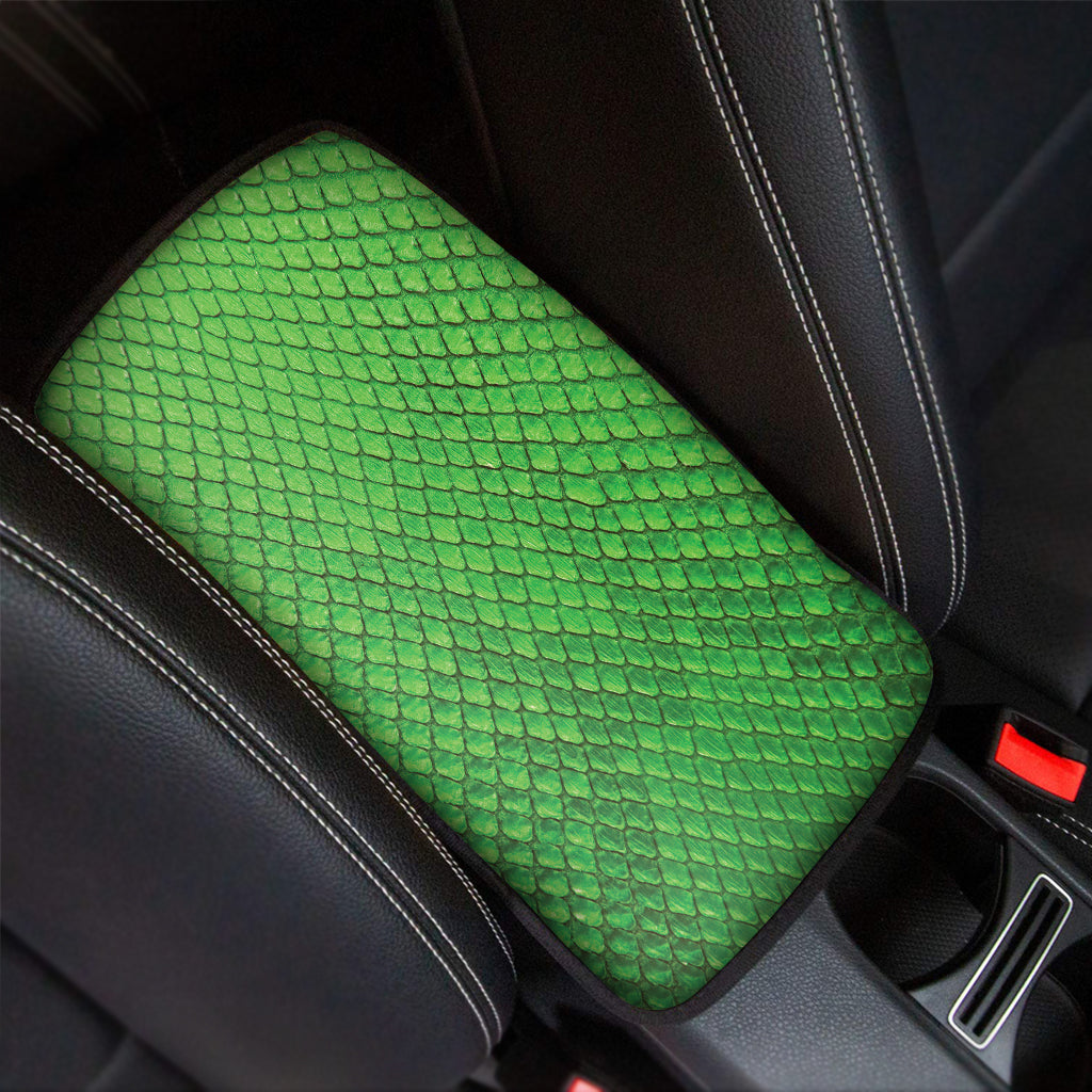 Green Python Snakeskin Print Car Center Console Cover