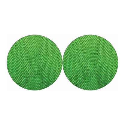Green Python Snakeskin Print Car Coasters