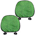 Green Python Snakeskin Print Car Headrest Covers