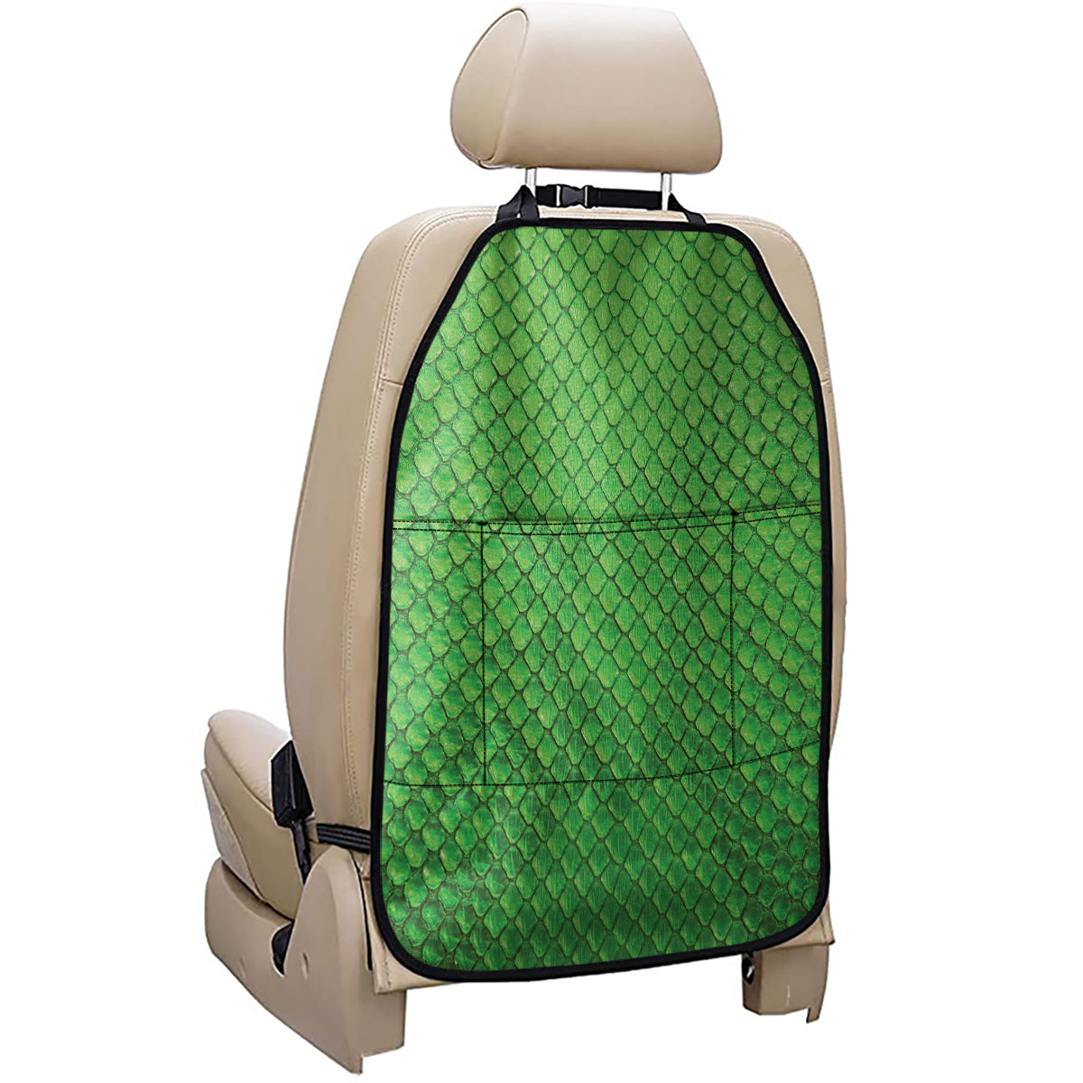 Green Python Snakeskin Print Car Seat Organizers