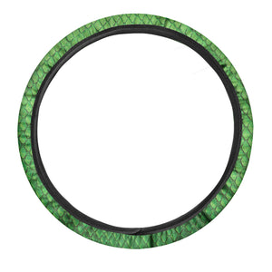 Green Python Snakeskin Print Car Steering Wheel Cover