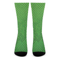 Green Python Snakeskin Print Crew Socks