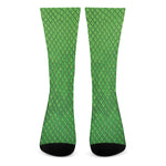 Green Python Snakeskin Print Crew Socks