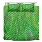 Green Python Snakeskin Print Duvet Cover Bedding Set