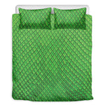 Green Python Snakeskin Print Duvet Cover Bedding Set