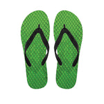 Green Python Snakeskin Print Flip Flops