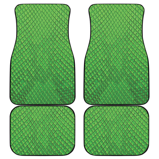 Green Python Snakeskin Print Front and Back Car Floor Mats