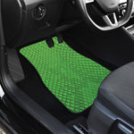 Green Python Snakeskin Print Front and Back Car Floor Mats