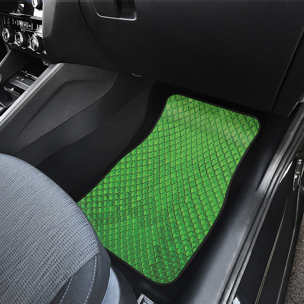 Green Python Snakeskin Print Front and Back Car Floor Mats