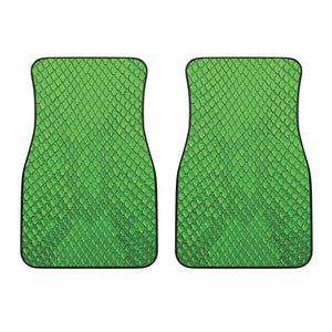 Green Python Snakeskin Print Front Car Floor Mats