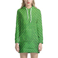 Green Python Snakeskin Print Pullover Hoodie Dress