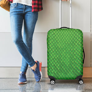 Green Python Snakeskin Print Luggage Cover