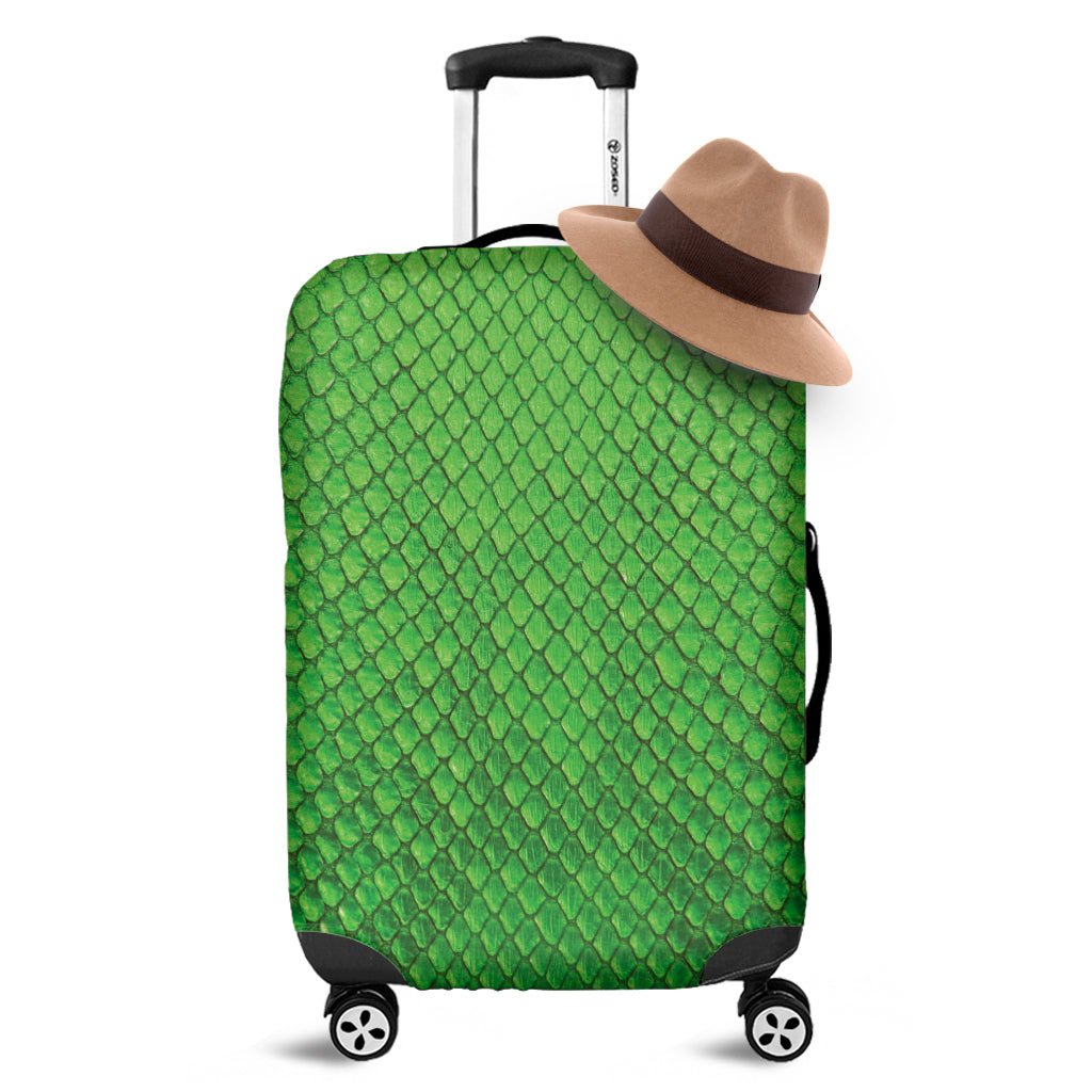 Green Python Snakeskin Print Luggage Cover