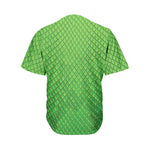 Green Python Snakeskin Print Men's Baseball Jersey