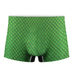 Green Python Snakeskin Print Men's Boxer Briefs