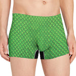 Green Python Snakeskin Print Men's Boxer Briefs